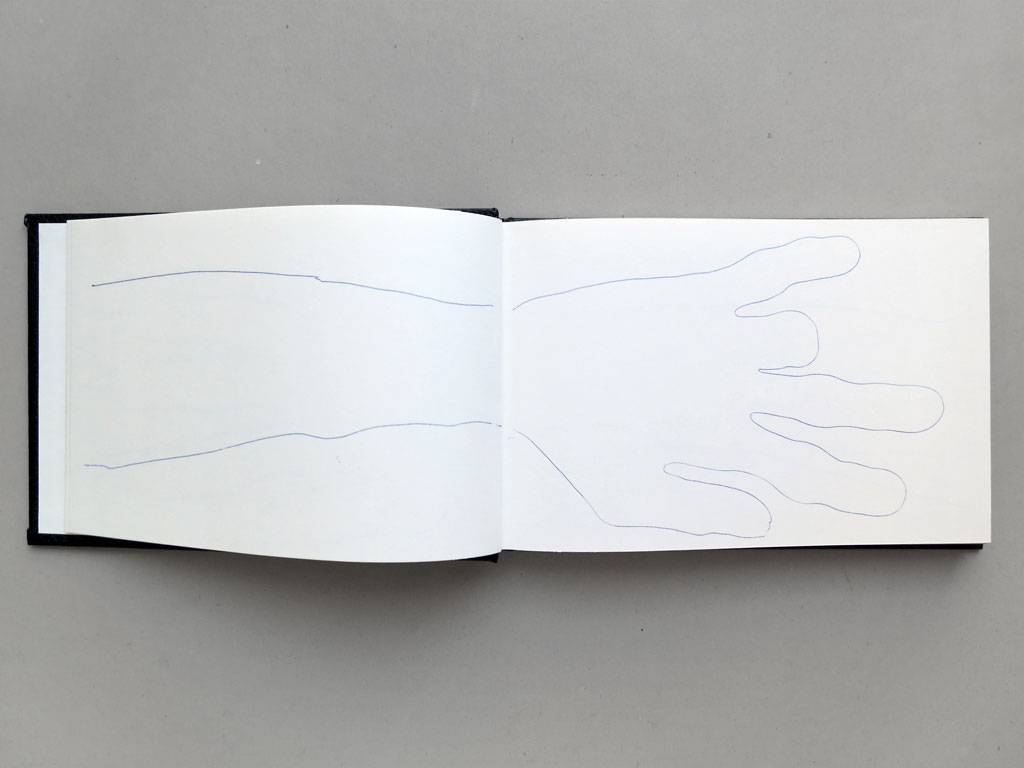 Claude Closky, ‘32 hands’, 1992, ballpoint pen on sketch pad, 200 pages, 14 x 25 cm.